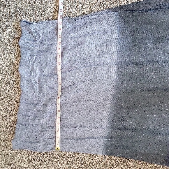 Vintage Blue and Gray Metallic Scarf - Picture 5 of 6